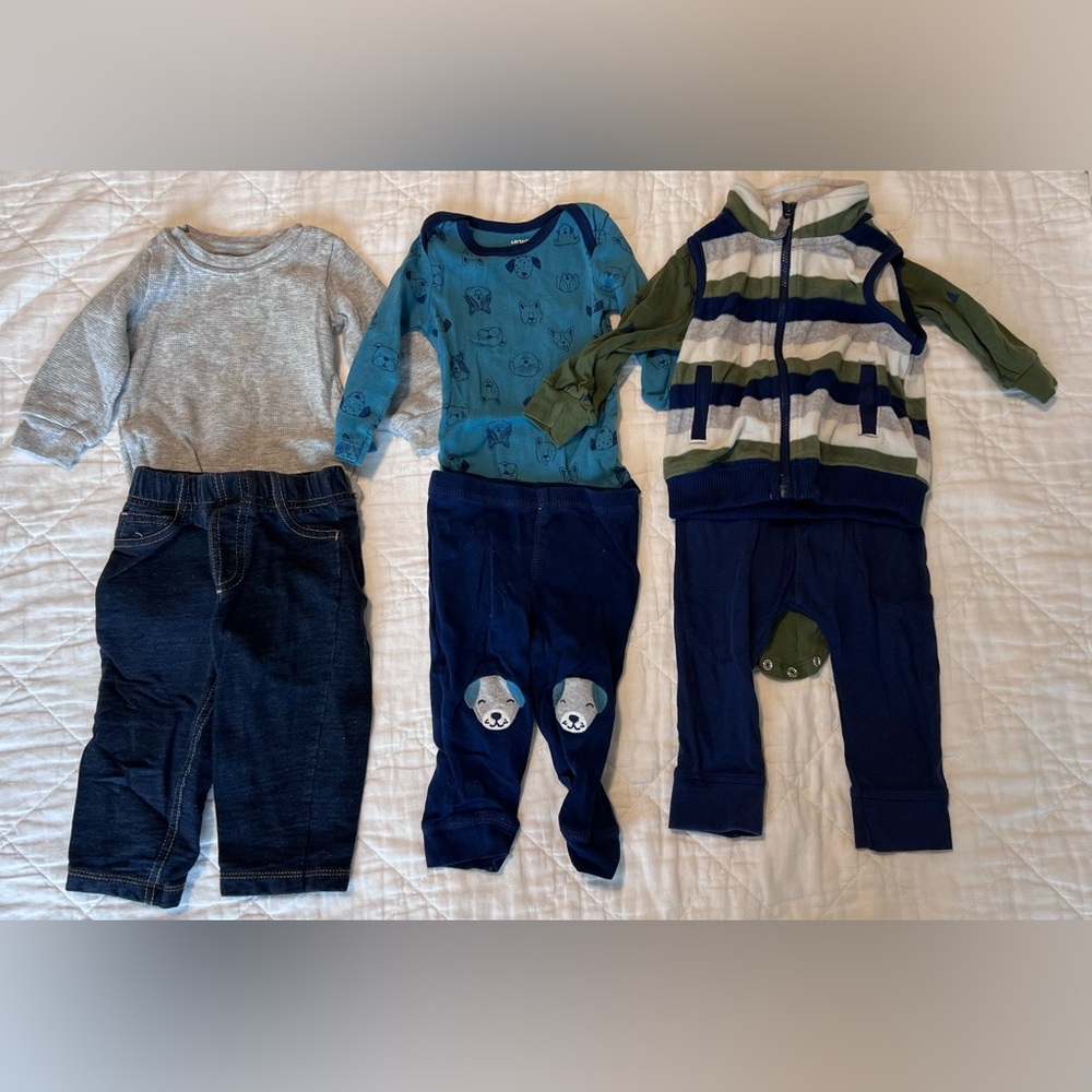 Carter's Baby Boy Outfit Bundle - 6 Pieces